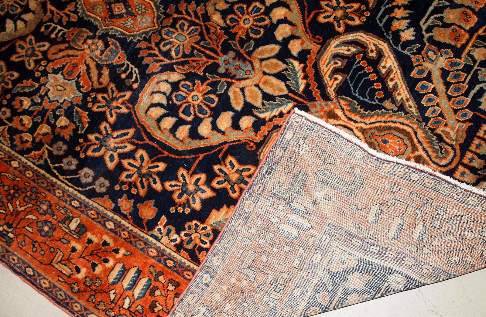 Début du 20ème siècle Tapis de style Sarouk ancien fait à la main, années 1920, 1B782 en vente