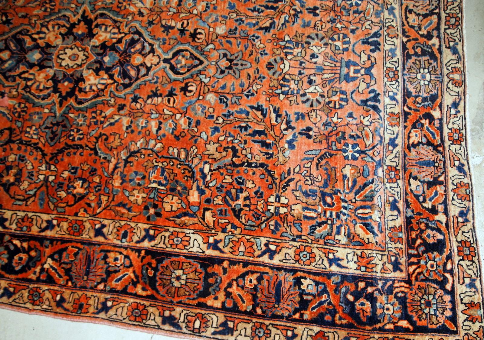 Handgefertigter antiker Teppich im Sarouk-Stil, 1920er Jahre, 1B783 (Asiatisch) im Angebot
