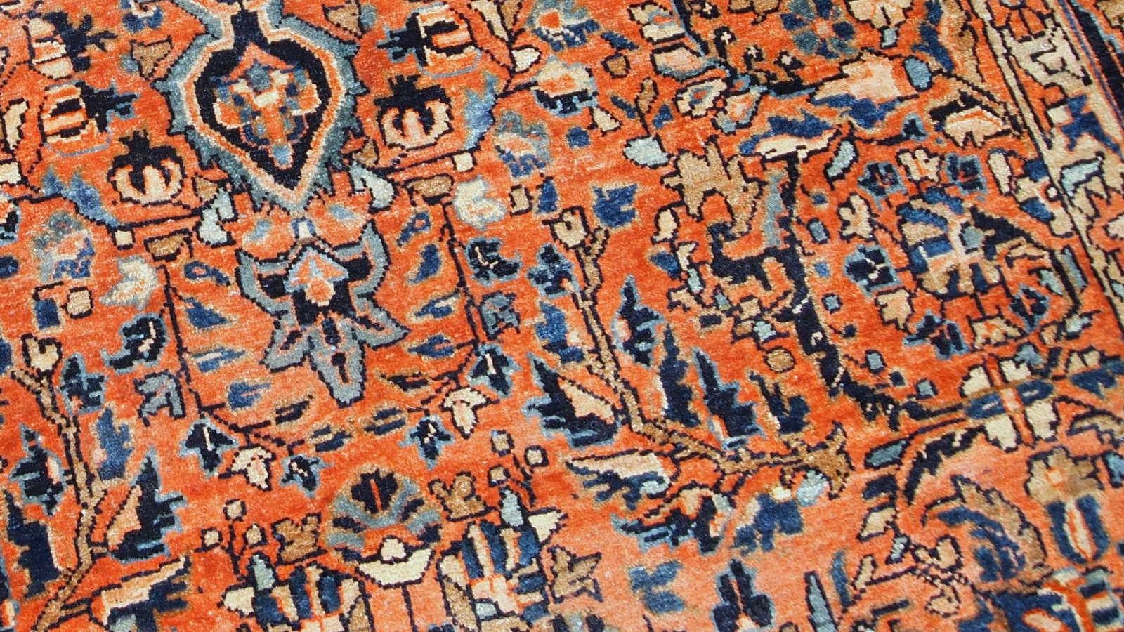 Handgefertigter antiker Teppich im Sarouk-Stil, 1920er Jahre, 1B783 (Frühes 20. Jahrhundert) im Angebot