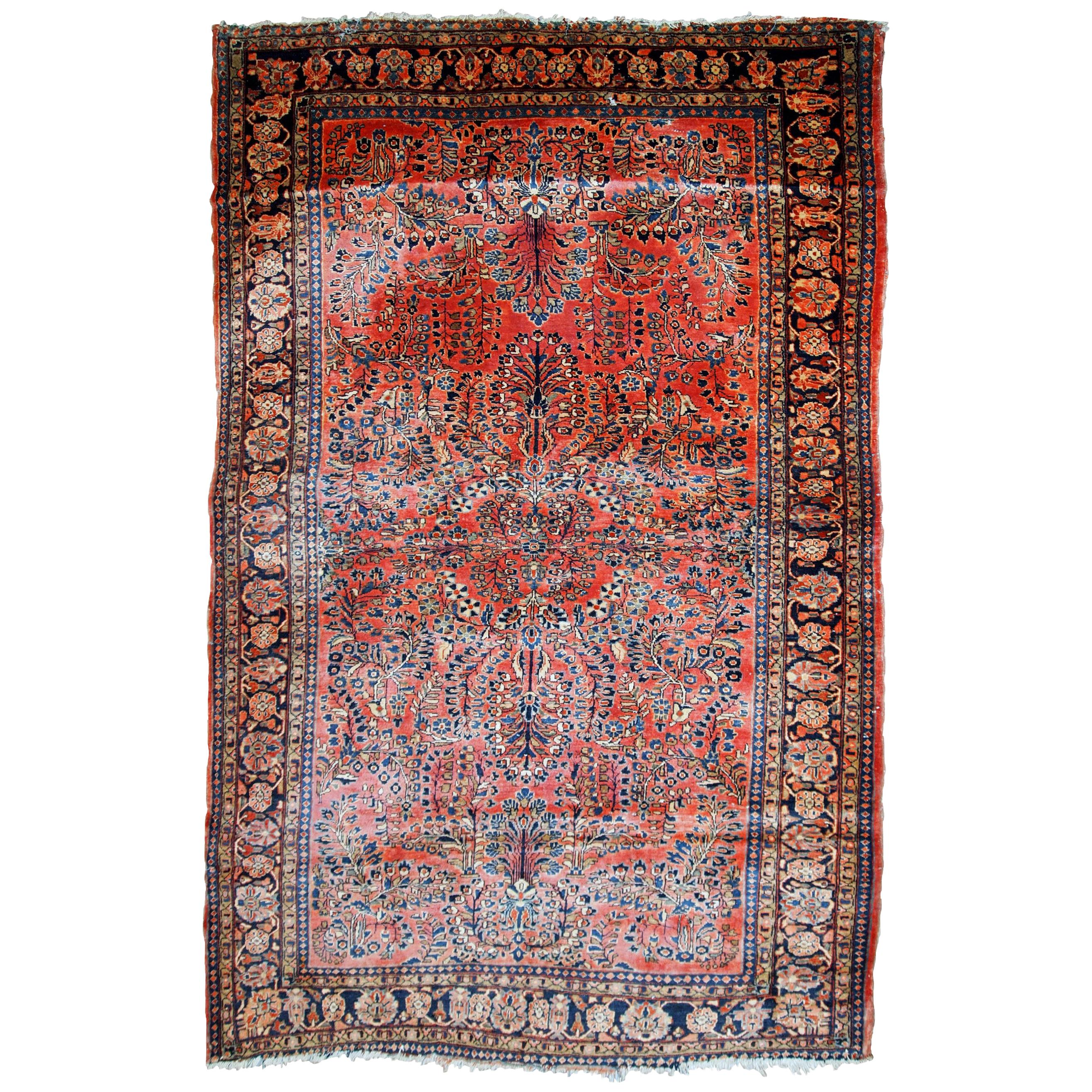 Handgefertigter antiker Teppich im Sarouk-Stil, 1920er Jahre, 1B784