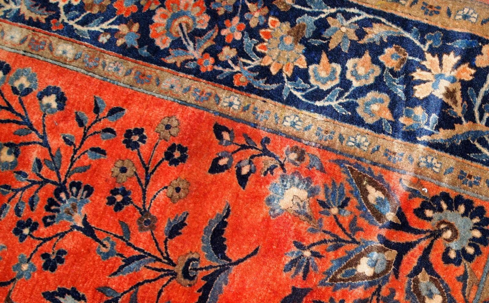 Handgefertigter antiker Teppich im Sarouk-Stil, 1920er Jahre, 1B785 (Asiatisch) im Angebot