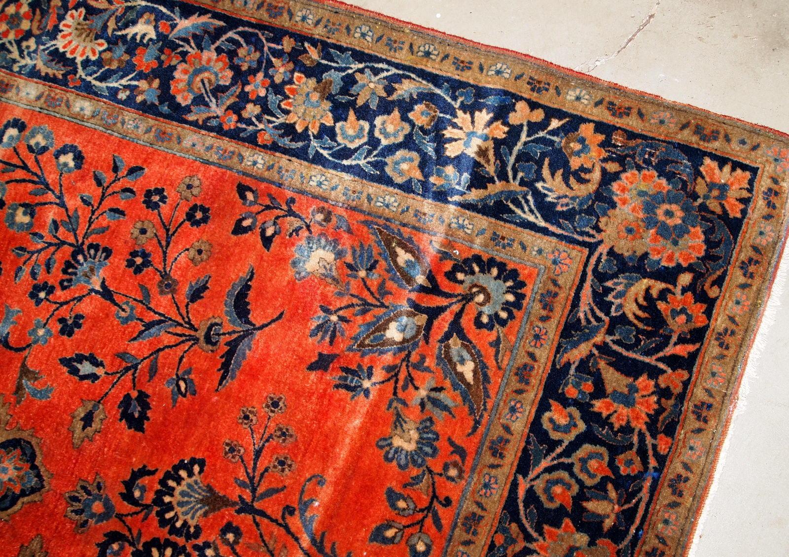 Handgefertigter antiker Teppich im Sarouk-Stil, 1920er Jahre, 1B785 (Handgeknüpft) im Angebot