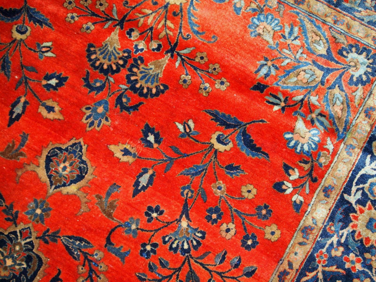 Handgefertigter antiker Teppich im Sarouk-Stil, 1920er Jahre, 1B785 (Frühes 20. Jahrhundert) im Angebot