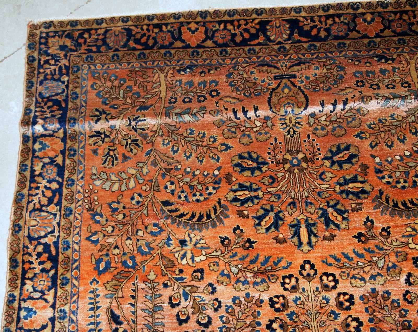 Early 20th Century Handmade Antique Sarouk Style Rug, 1920s, 1B786 For Sale