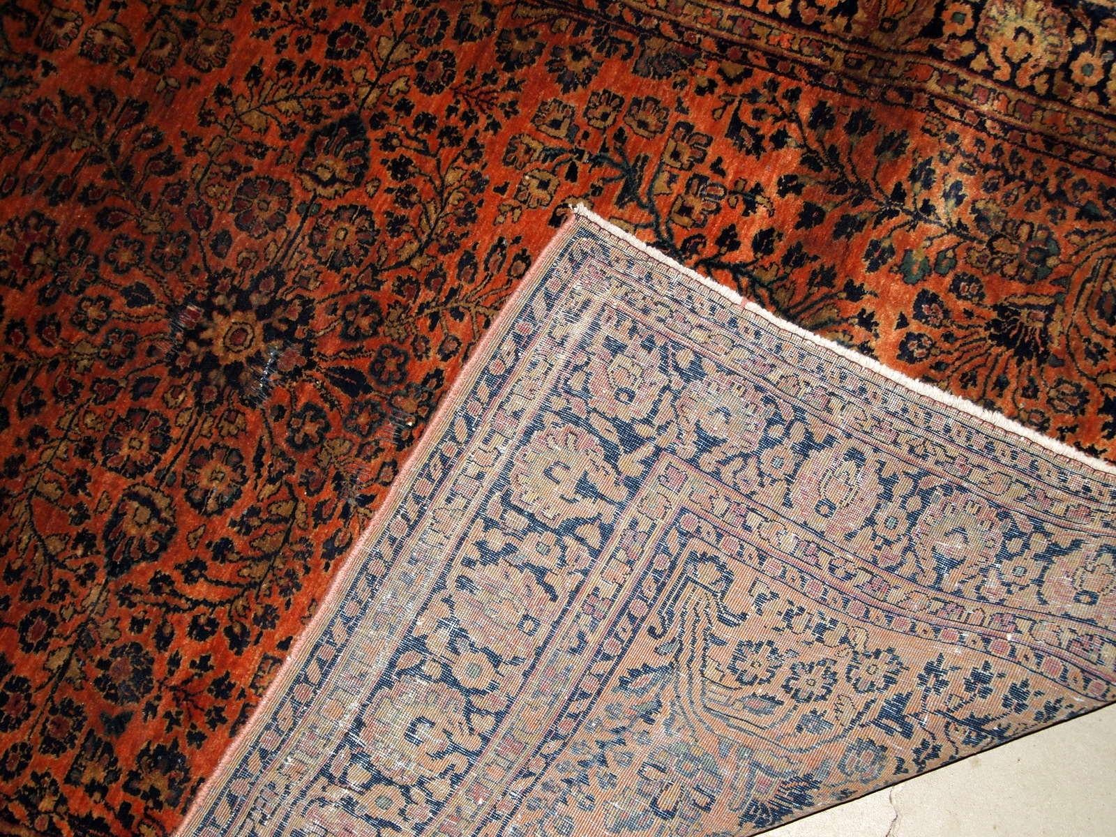 Début du 20ème siècle Tapis de style Sarouk ancien fait à la main, années 1920, 1B787 en vente