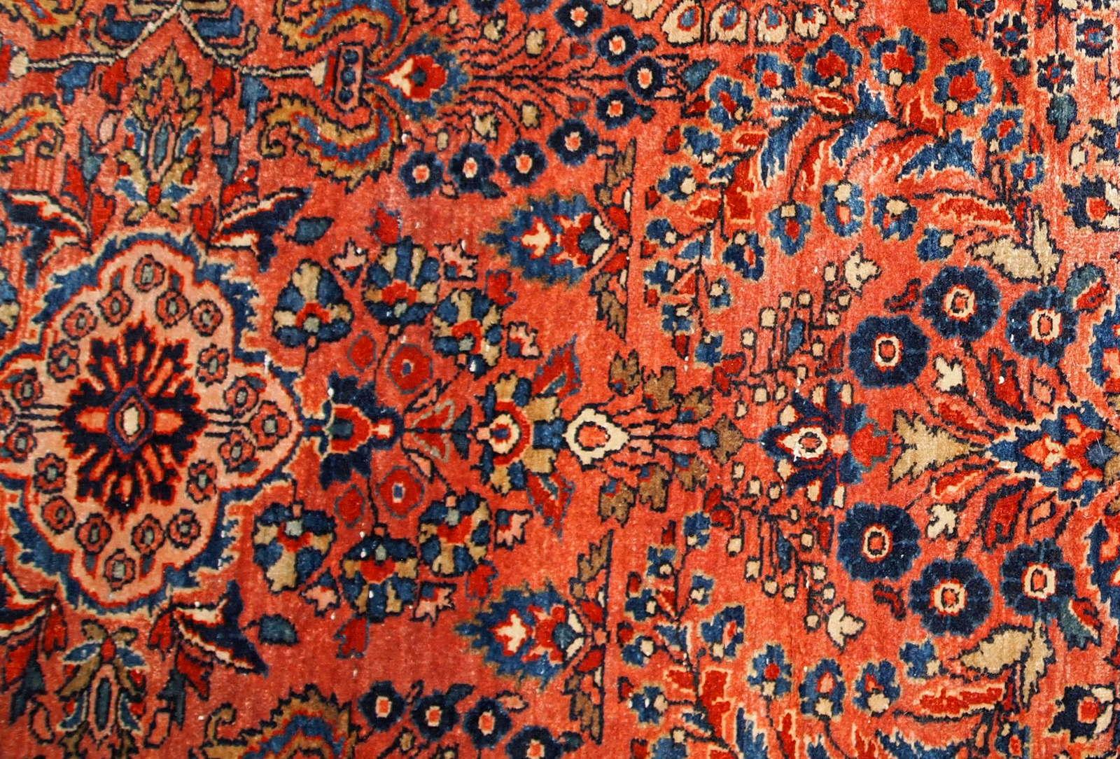 Handgefertigter antiker Teppich im Sarouk-Stil, 1920er Jahre, 1B789 (Asiatisch) im Angebot