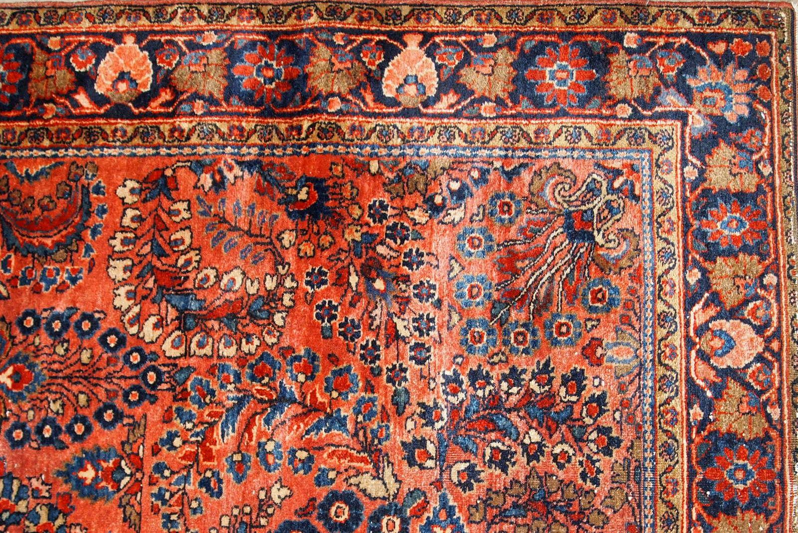 Handgefertigter antiker Teppich im Sarouk-Stil, 1920er Jahre, 1B789 (Handgeknüpft) im Angebot