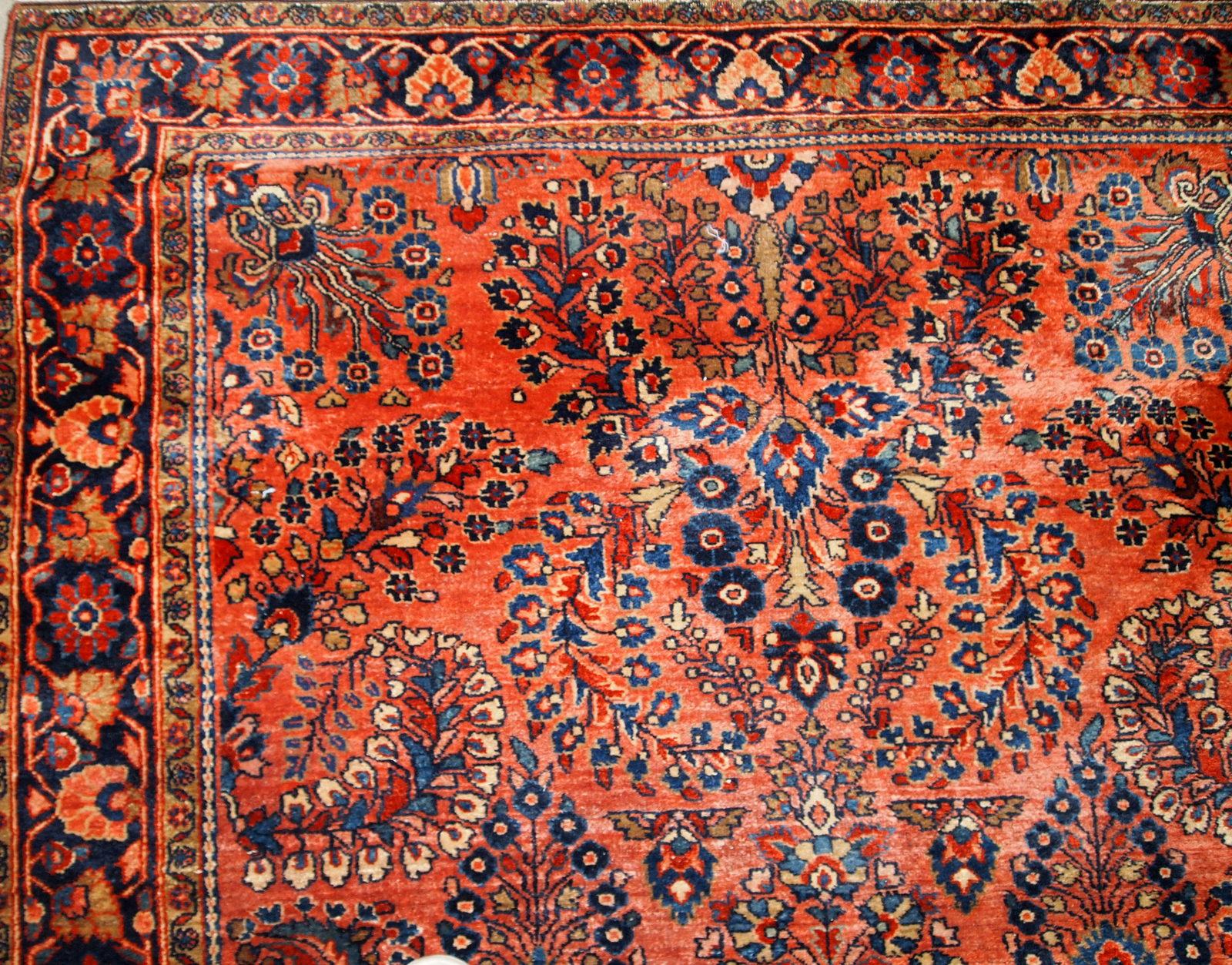 Early 20th Century Handmade Antique Sarouk Style Rug, 1920s, 1B789 For Sale