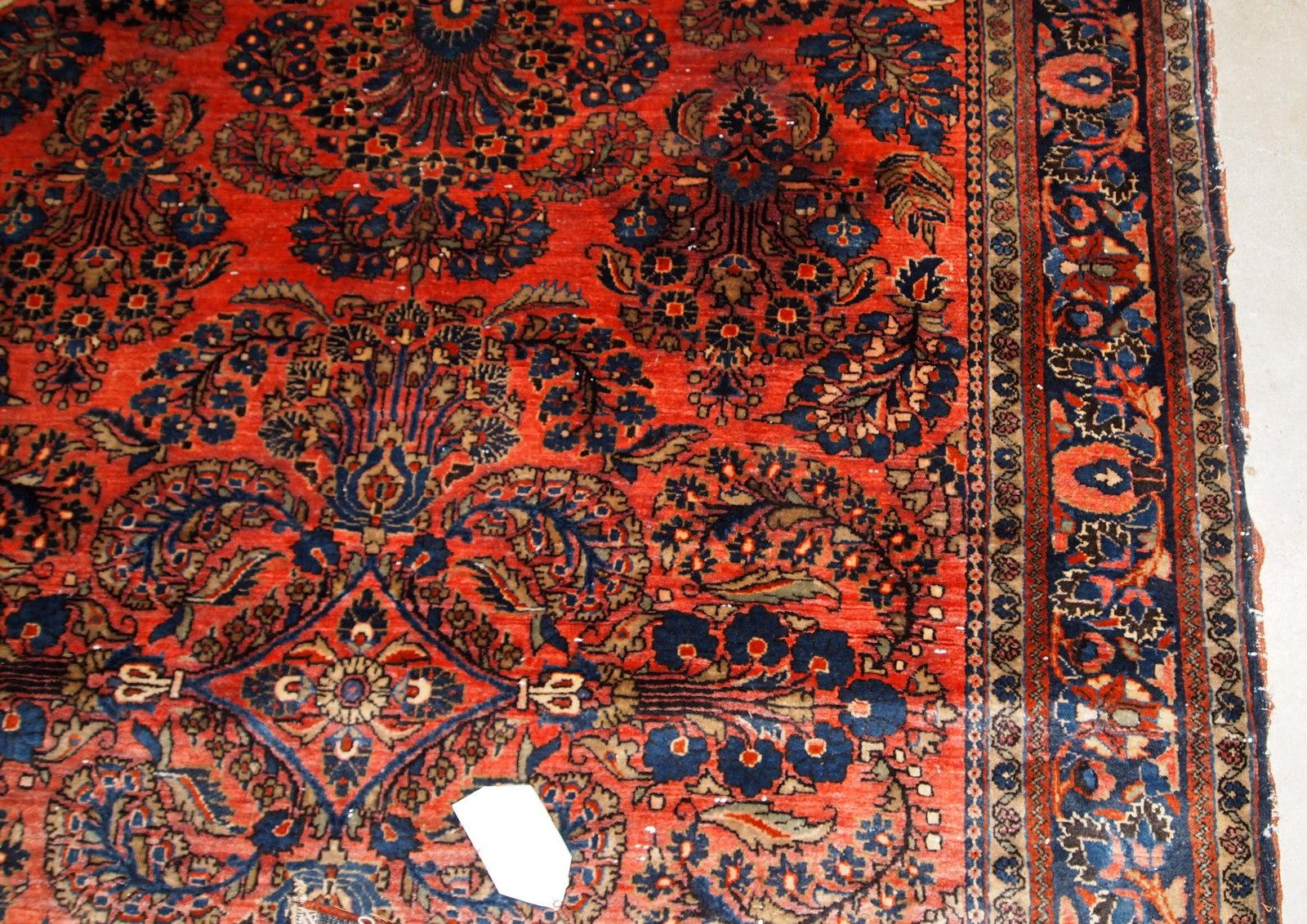Handgefertigter antiker Teppich im Sarouk-Stil, 1920er Jahre, 1B790 (Frühes 20. Jahrhundert) im Angebot