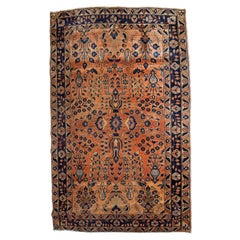 Handmade Antique Sarouk Style Rug, 1920s, 1B792