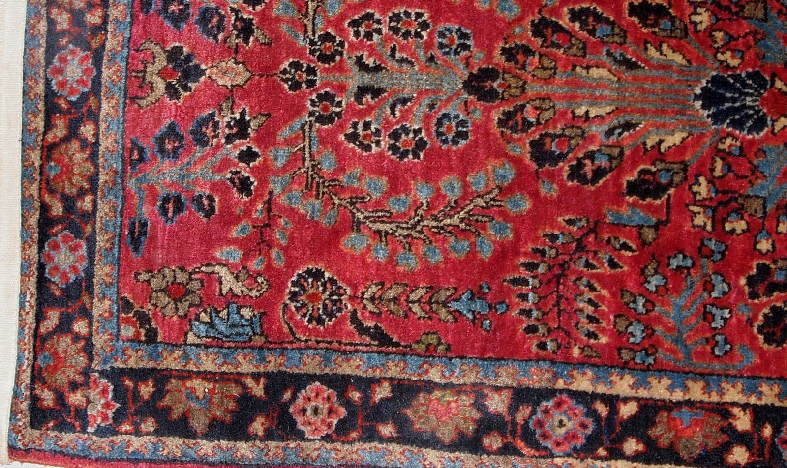 Handmade Antique Sarouk Style Rug, 1920s, 1B816 In Good Condition For Sale In Bordeaux, FR