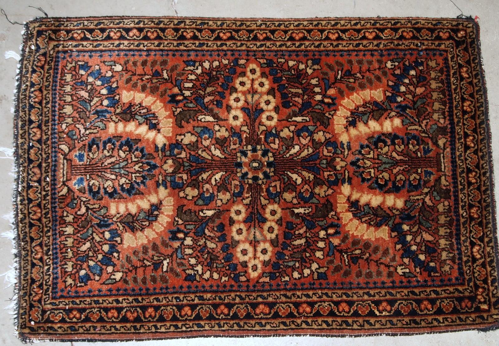 Asian Handmade Antique Sarouk Style Rug, 1920s, 1B817 For Sale
