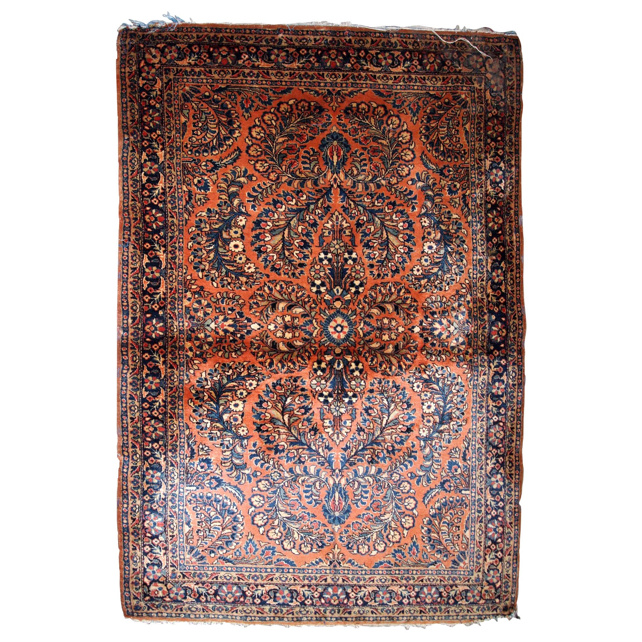 Tapis de style Sarouk ancien fait à la main, années 1920, 1B827