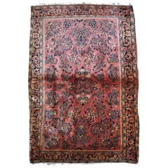 Handmade Antique Sarouk Style Rug, 1920s, 1B831