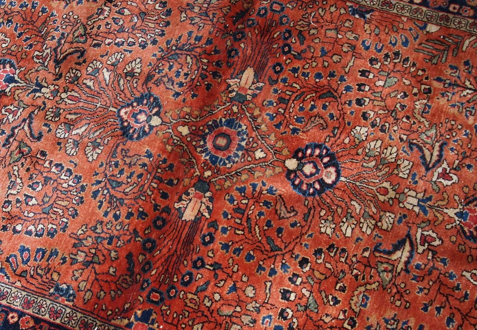 Asian Handmade Antique Sarouk Style Rug, 1920s, 1B833 For Sale