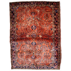 Handgefertigter antiker Teppich im Sarouk-Stil, 1920er Jahre, 1B833