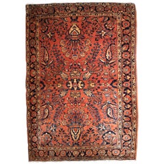 Handgefertigter antiker Teppich im Sarouk-Stil, 1920er Jahre, 1B834