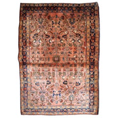 Handmade Antique Sarouk Style Rug, 1920s, 1B835