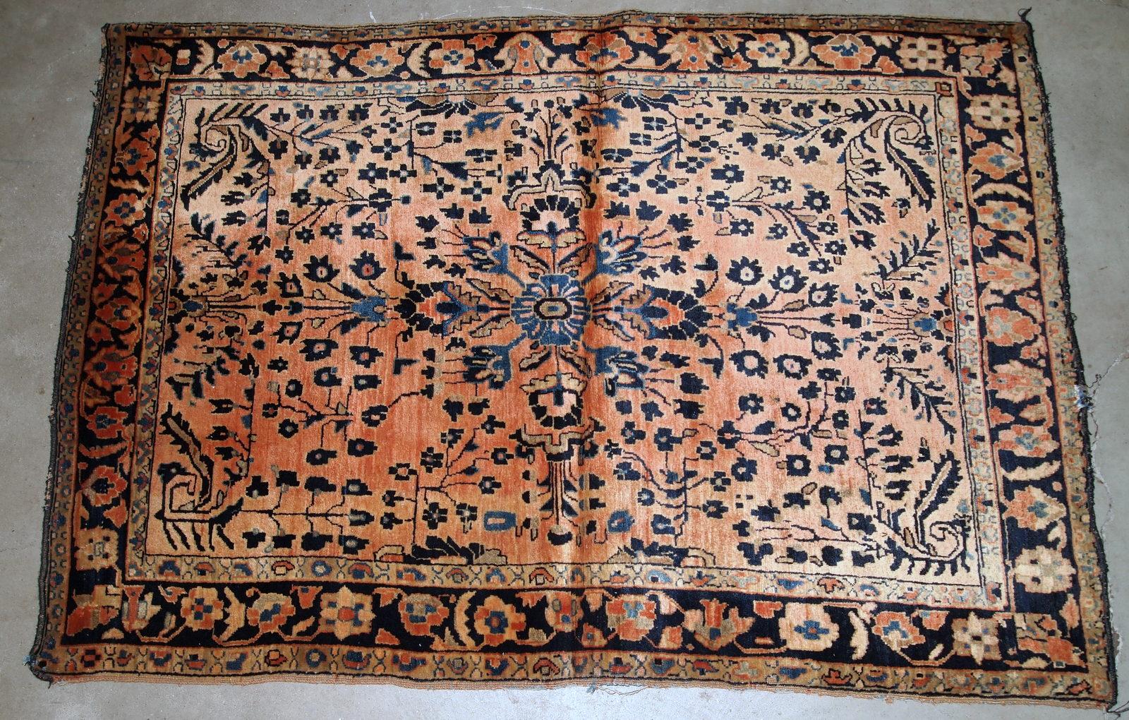 Début du 20ème siècle Tapis sarouk ancien fait à la main:: années 1920:: 1B839 en vente