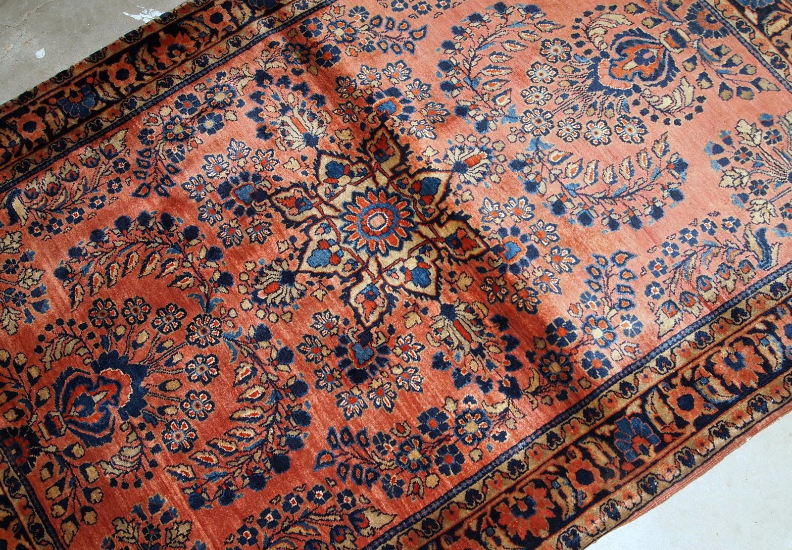 Tapis sarouk ancien fait main:: années 1920:: 1B842 Bon état - En vente à Bordeaux, FR