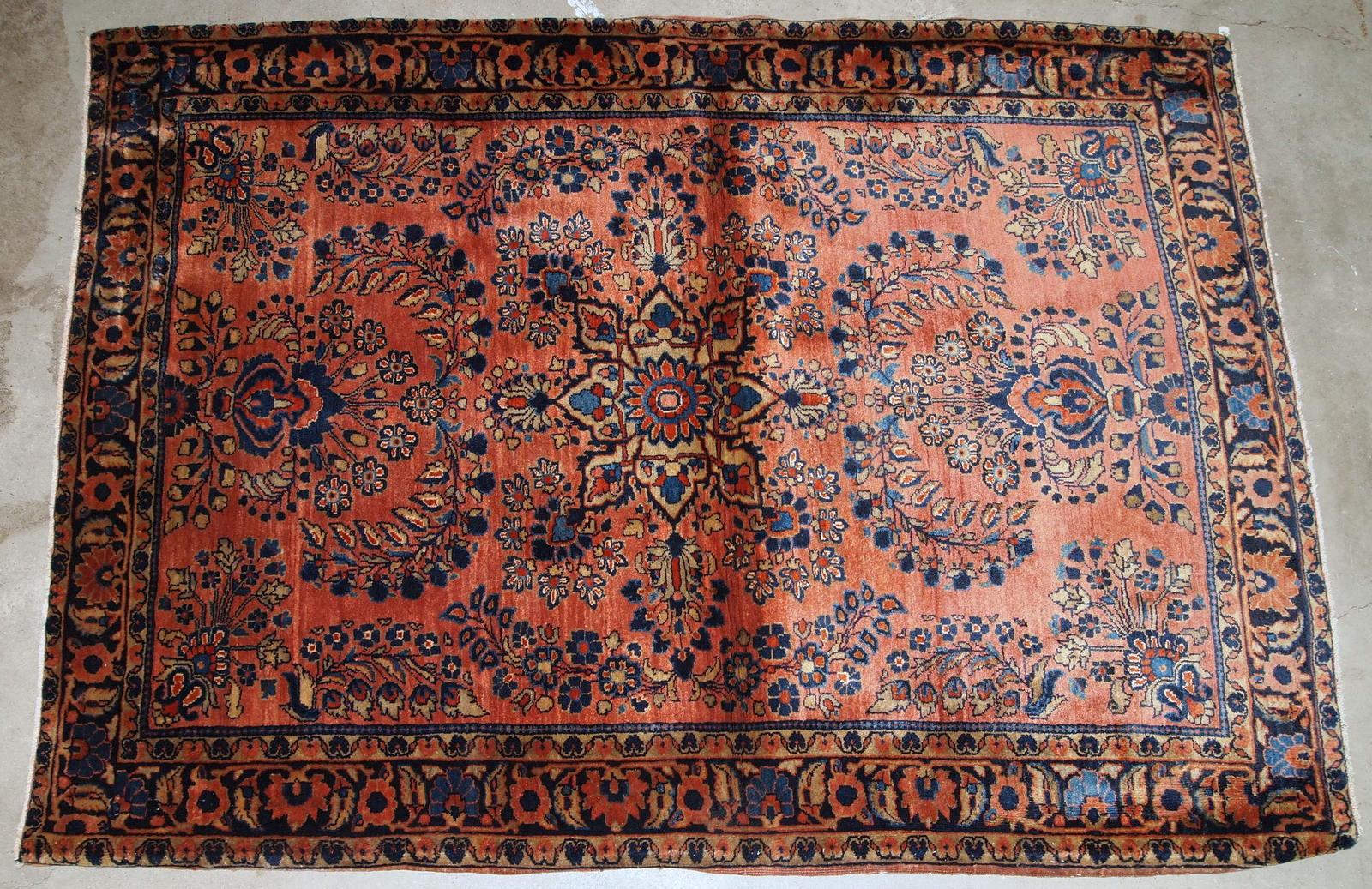 Tapis sarouk ancien fait main:: années 1920:: 1B842 en vente 1