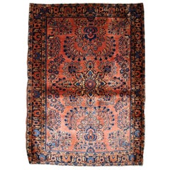 Handmade Antique Sarouk Style Rug, 1920s, 1B842