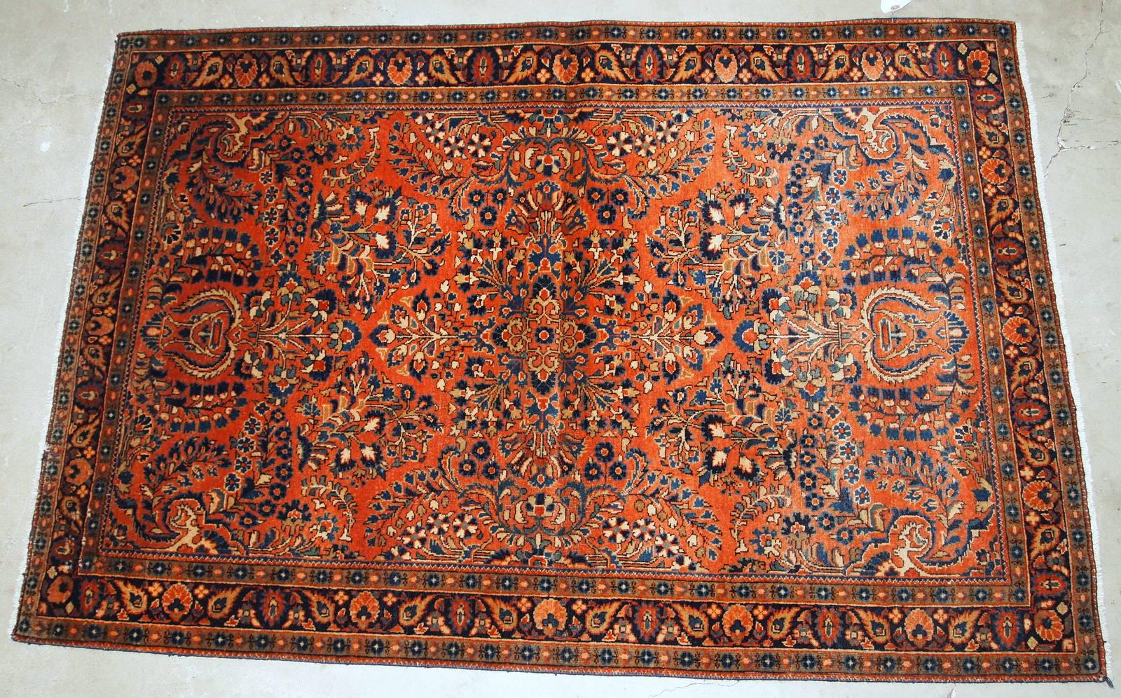 Handgefertigter antiker Teppich im Sarouk-Stil, 1920er Jahre, 1B695 (Wolle) im Angebot