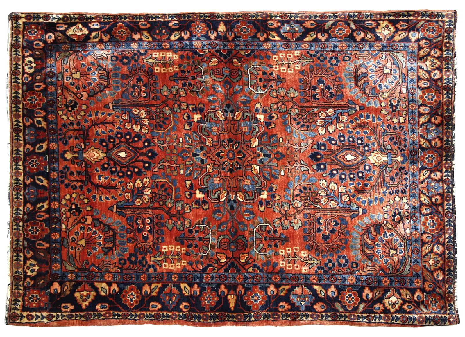 Handmade antique Sarouk style rug, 1920s, 1B697 For Sale 1