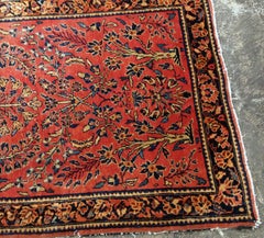 Handmade Antique Sarouk Style Runner, 1900s, 1B708