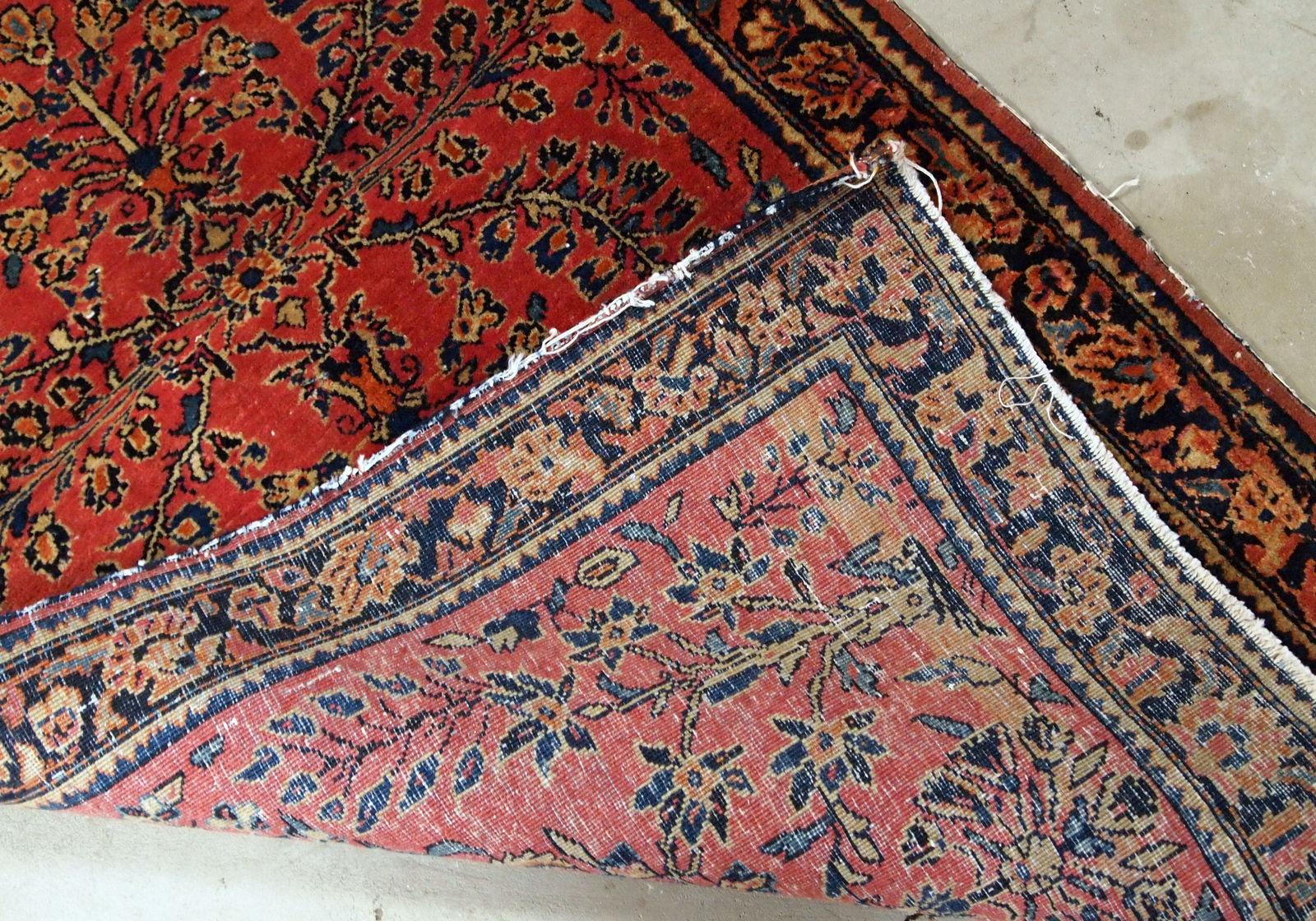 Handmade Antique Sarouk Style Runner, 1900s, 1B708 In Good Condition For Sale In Bordeaux, FR