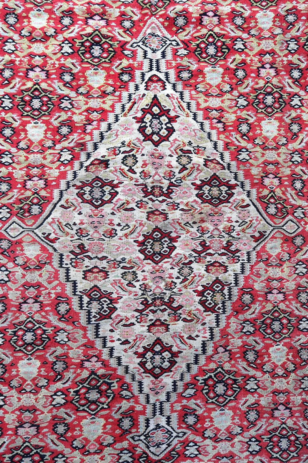 Handmade Antique Senneh Style Kilim, 1920s, 1P07 In Good Condition For Sale In Bordeaux, FR
