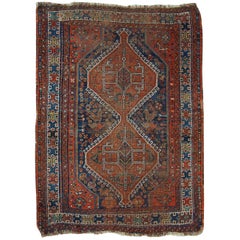 Handmade Antique Shiraz Style Rug, 1910s, 1C523