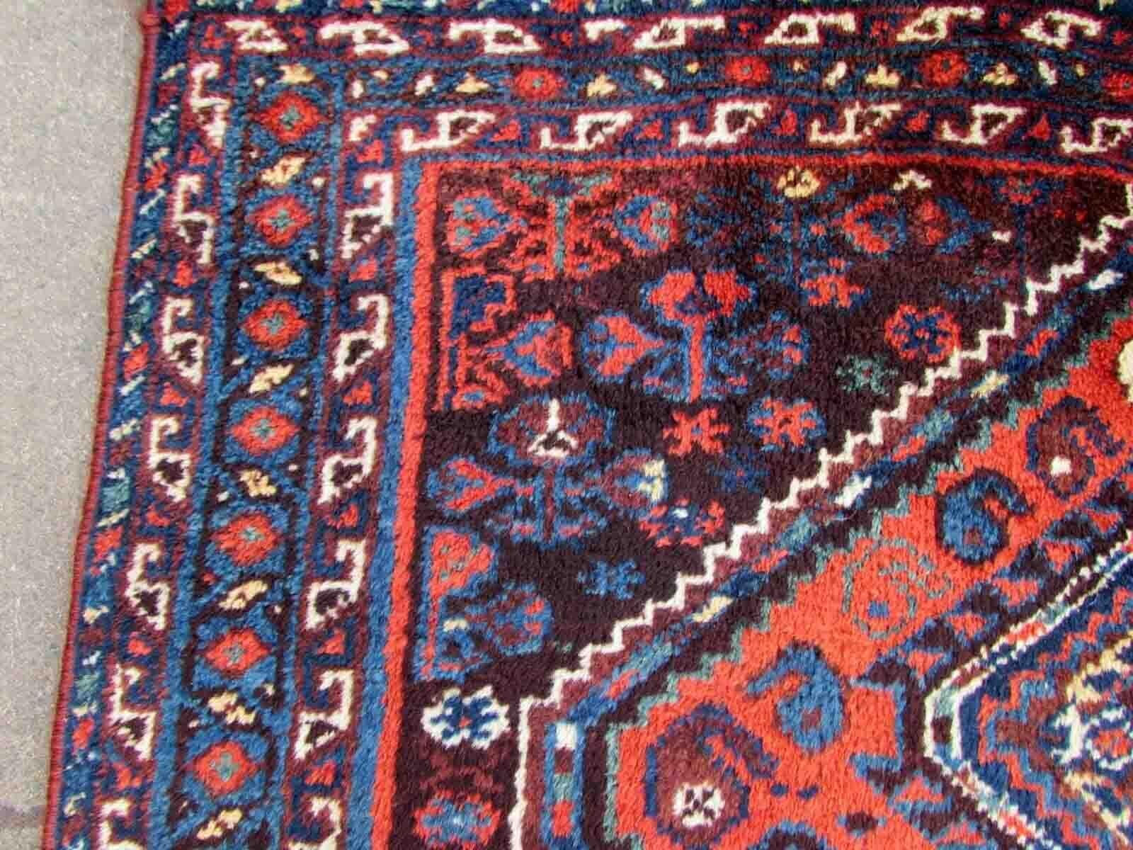Handmade Antique Shiraz Style Rug, 1910s, 1Q26 3