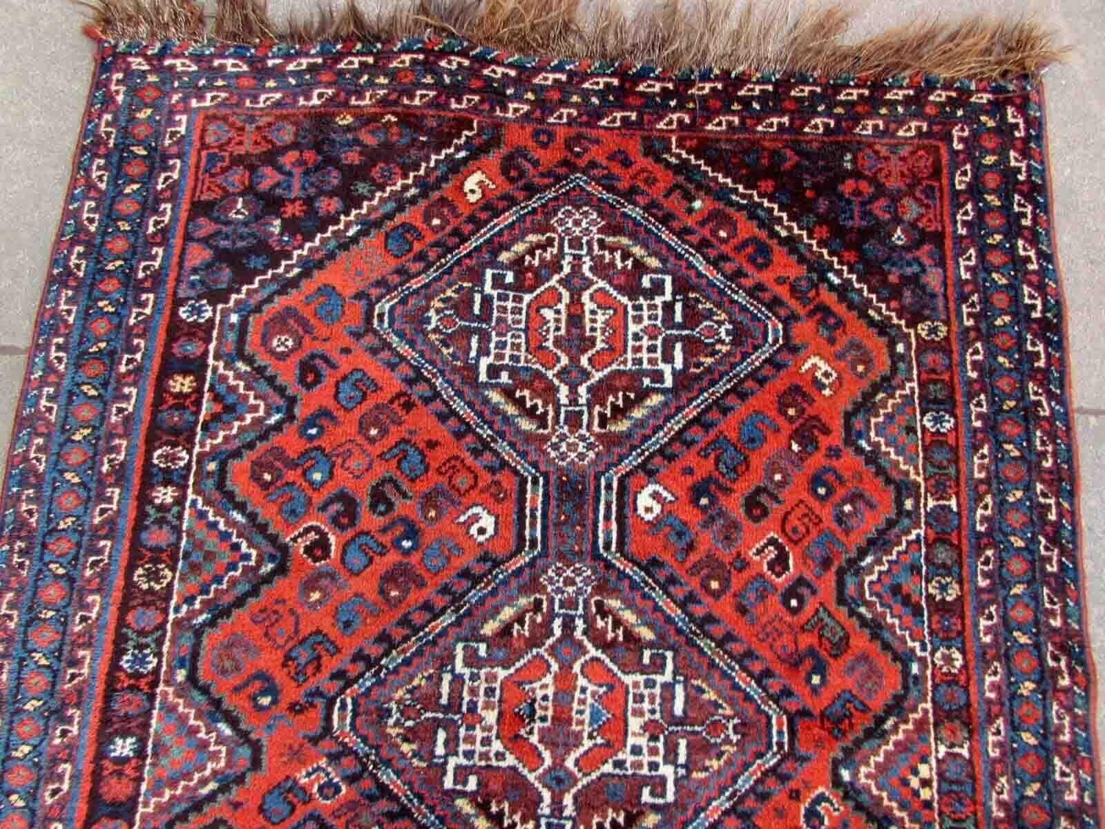 Handmade Antique Shiraz Style Rug, 1910s, 1Q26 5