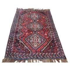 Handmade Antique Shiraz Style Rug, 1910s, 1Q26