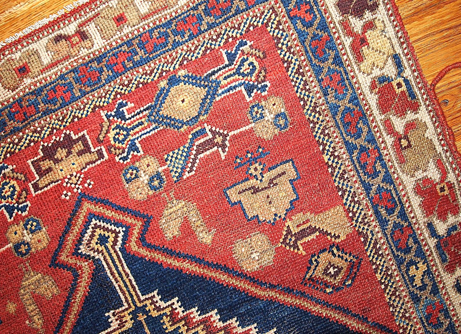 Handgefertigter antiker Teppich im Shiraz-Stil, 1920er Jahre, 1b223 (Handgeknüpft) im Angebot