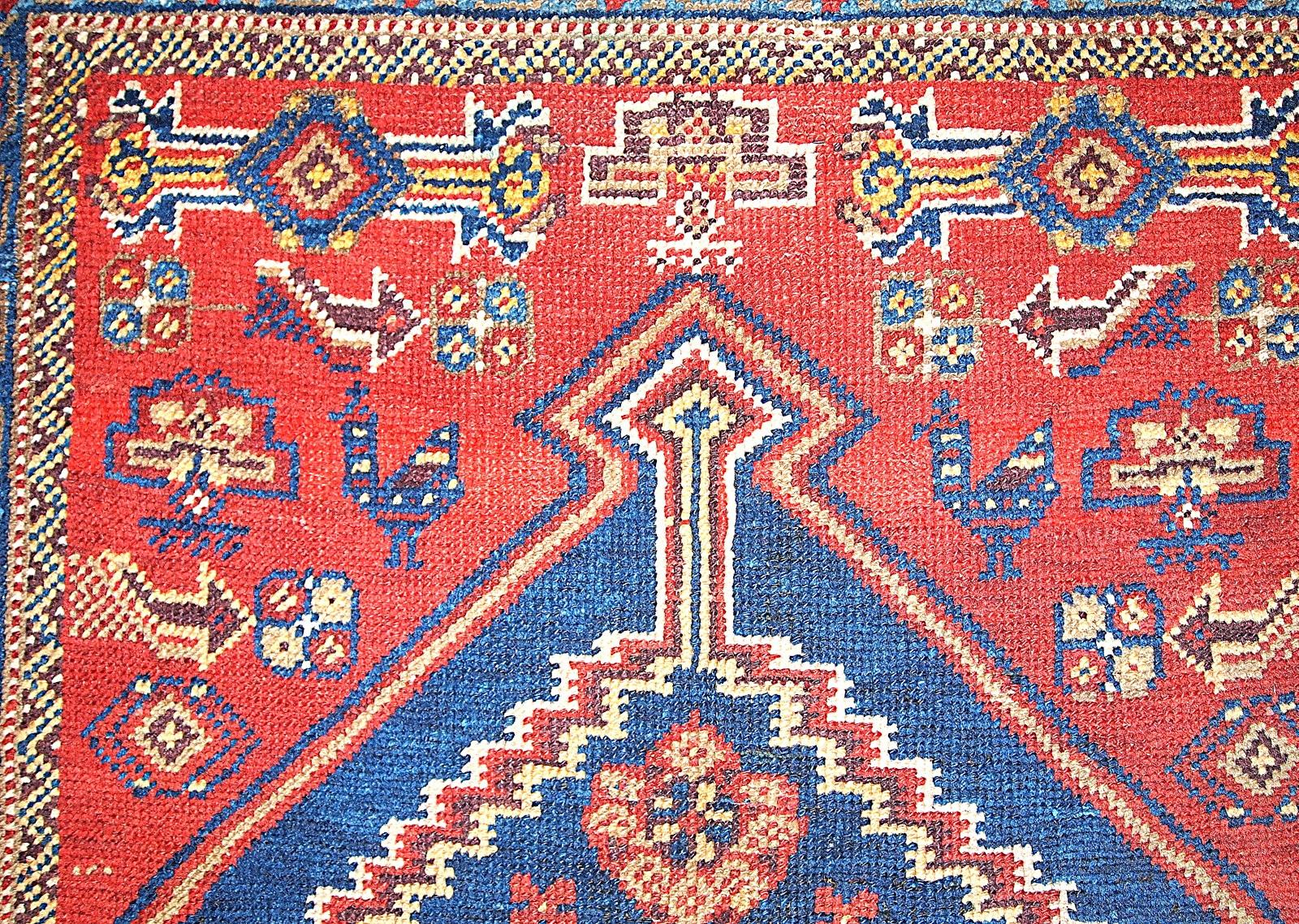 Handgefertigter antiker Teppich im Shiraz-Stil, 1920er Jahre, 1b223 im Zustand „Gut“ im Angebot in Bordeaux, FR