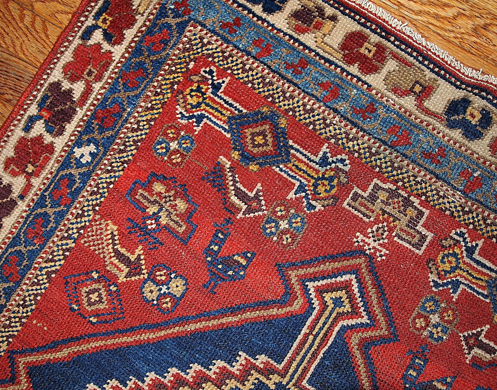 Handgefertigter antiker Teppich im Shiraz-Stil, 1920er Jahre, 1b223 (Wolle) im Angebot