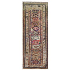 Handmade Antique Shirvan Runner Rug, Vibrant Wool Runner for Hallway