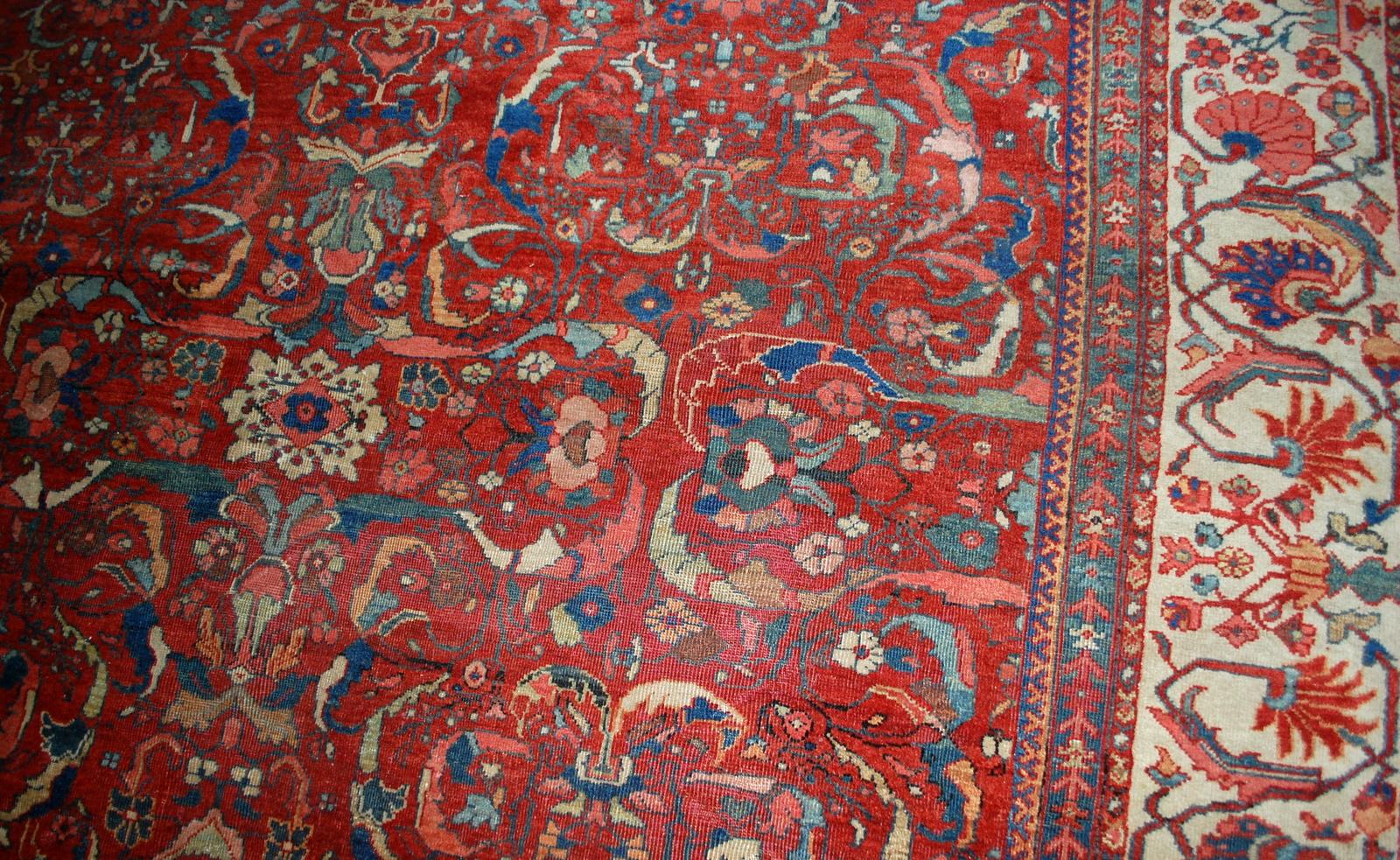 Handmade Antique Sultanabad Style Rug, 1880s, 1B458 For Sale 8