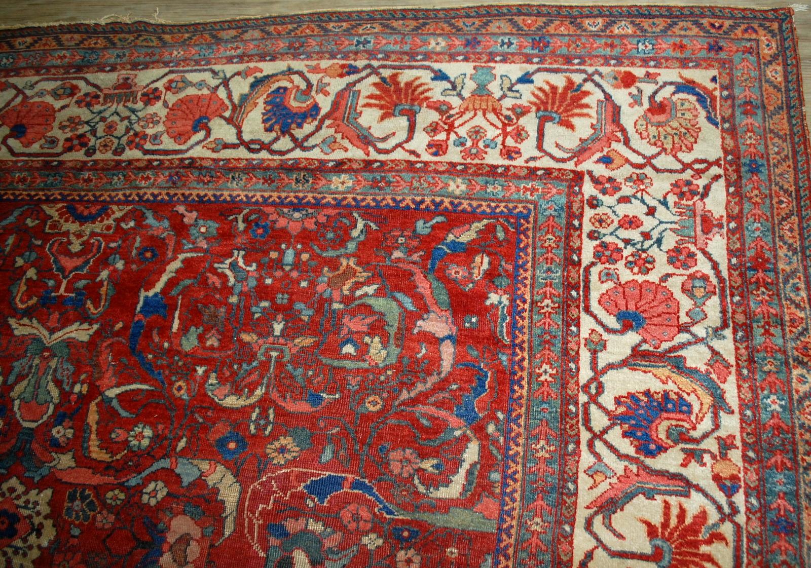 Handmade Antique Sultanabad Style Rug, 1880s, 1B458 For Sale 9
