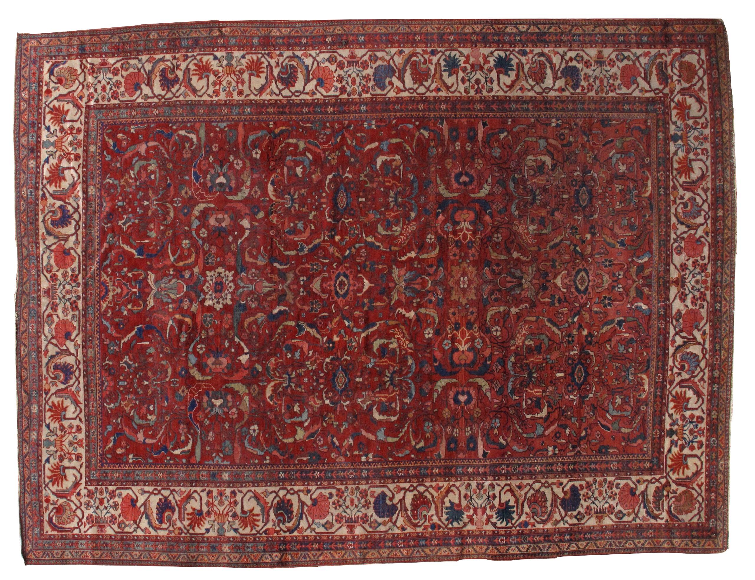 Handmade Antique Sultanabad Style Rug, 1880s, 1B458 For Sale 10