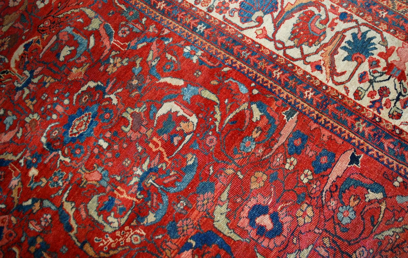 Handmade Antique Sultanabad Style Rug, 1880s, 1B458 In Good Condition For Sale In Bordeaux, FR