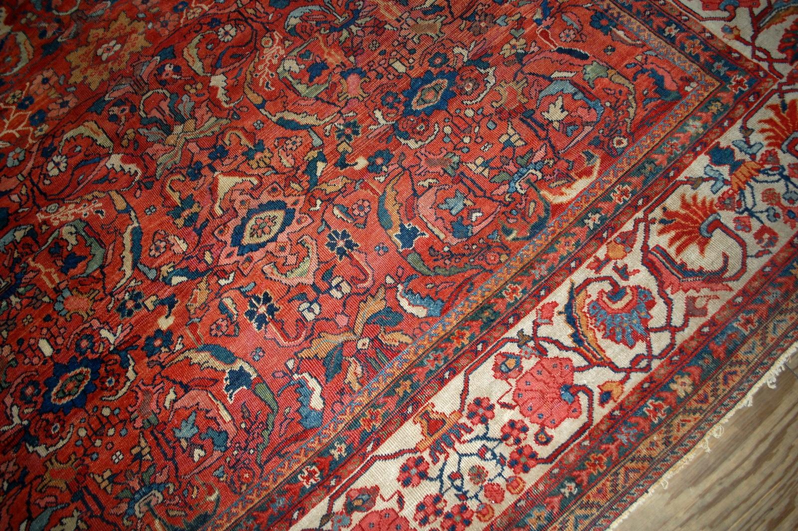 Handmade Antique Sultanabad Style Rug, 1880s, 1B458 For Sale 1