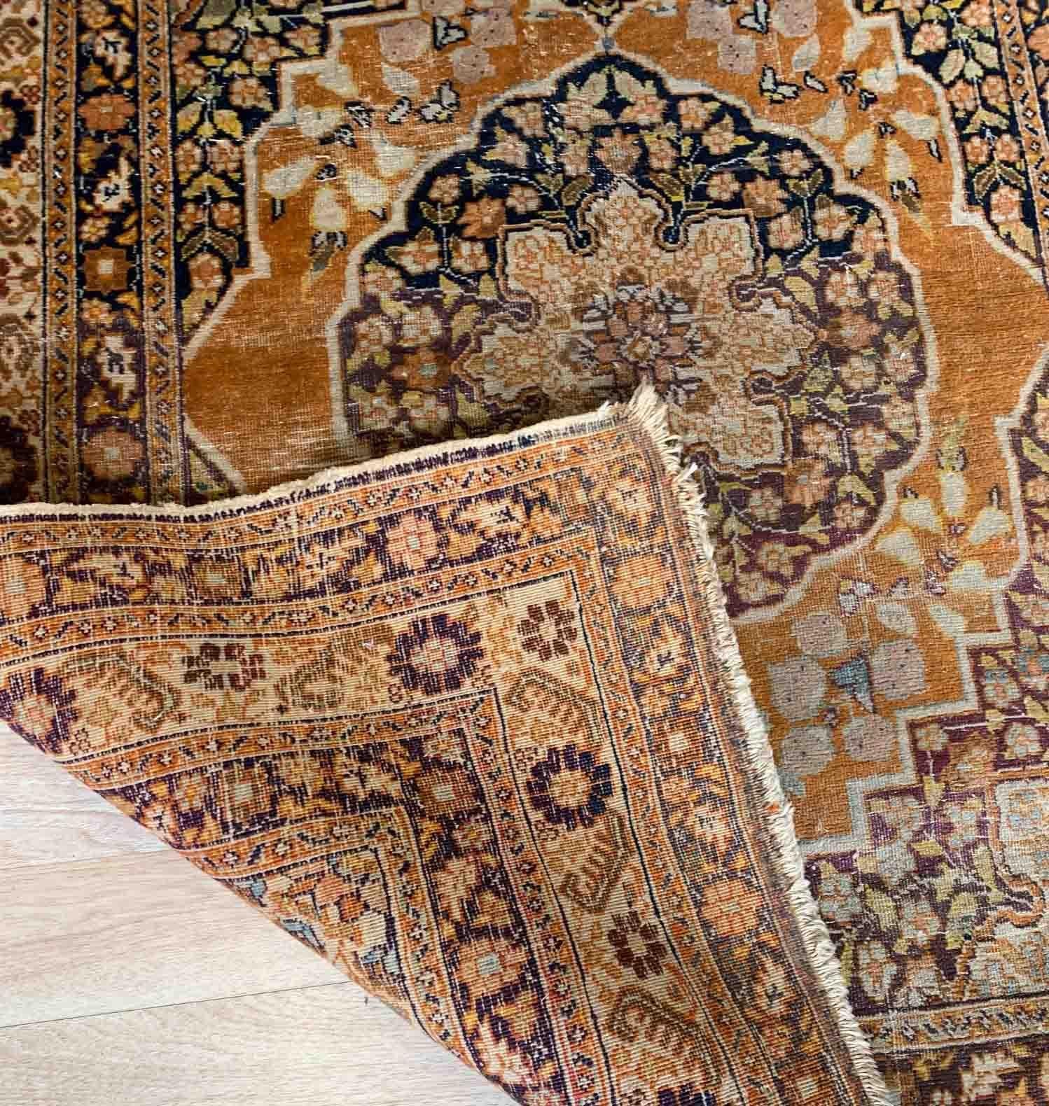 Asian Handmade Antique Tabriz Hajalili Style Rug, 1880s, 1B880 For Sale