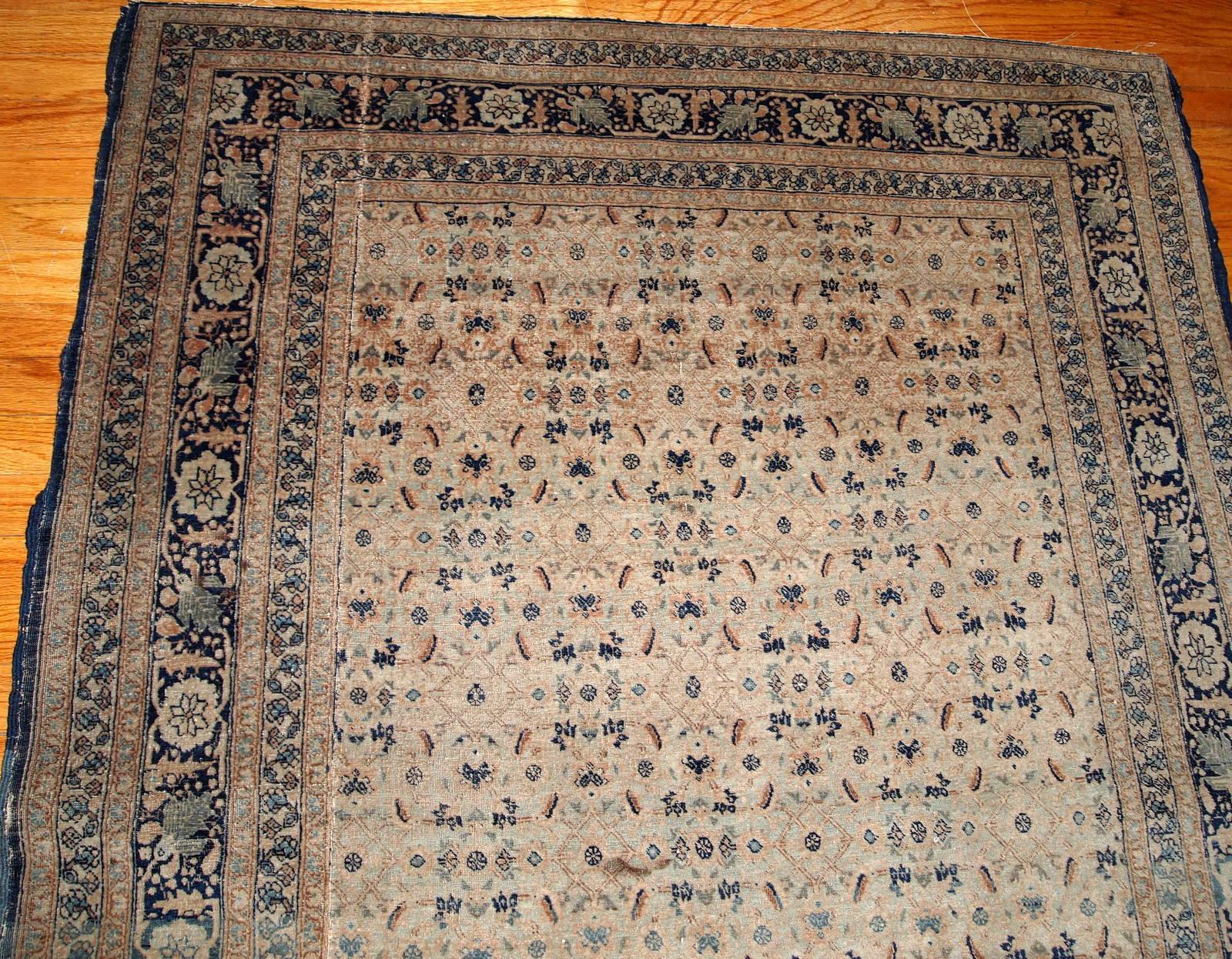 Handmade Antique Tabriz Hajalili Style Rug, 1880s, 1B693 For Sale 5