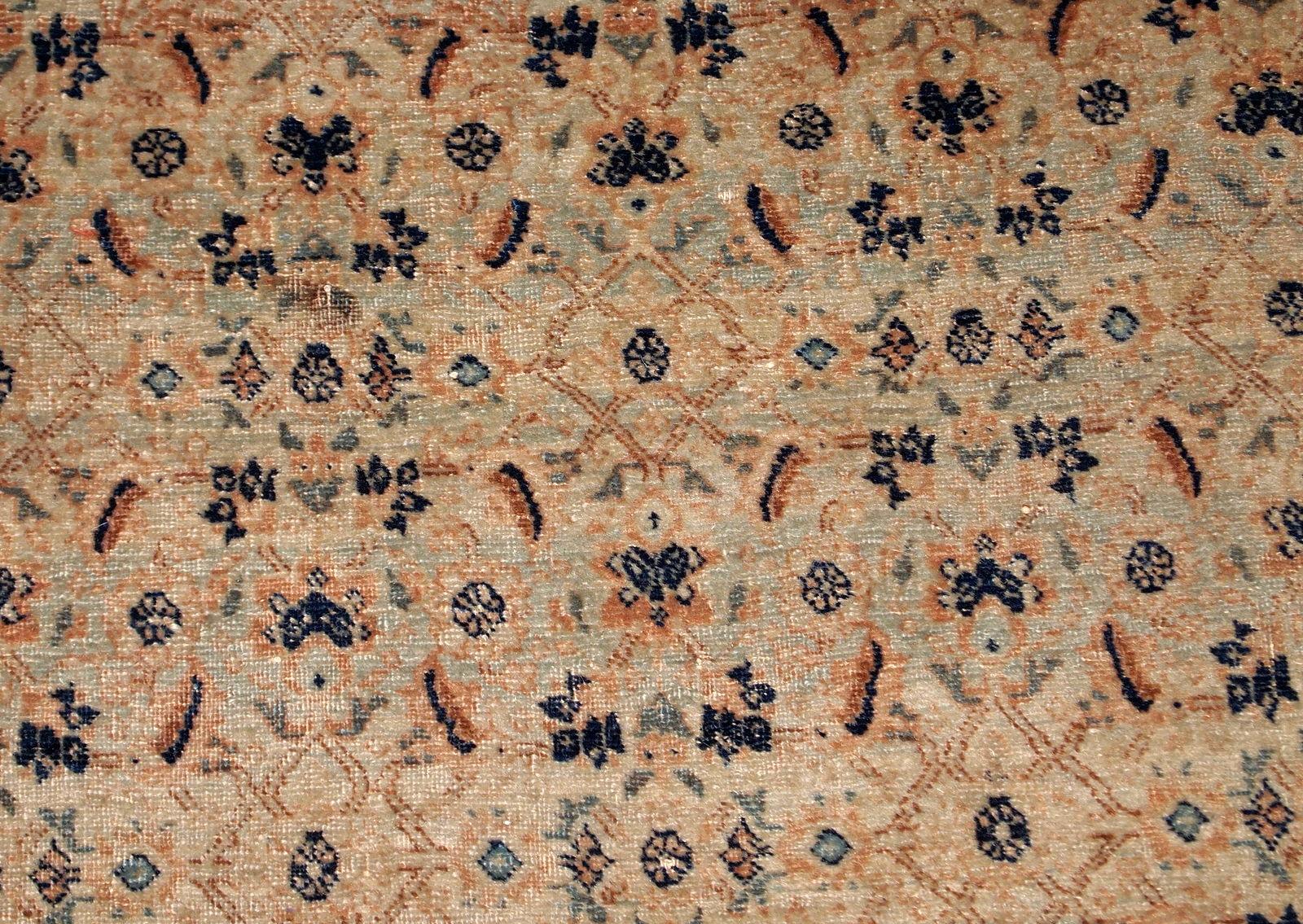 Asian Handmade Antique Tabriz Hajalili Style Rug, 1880s, 1B693 For Sale