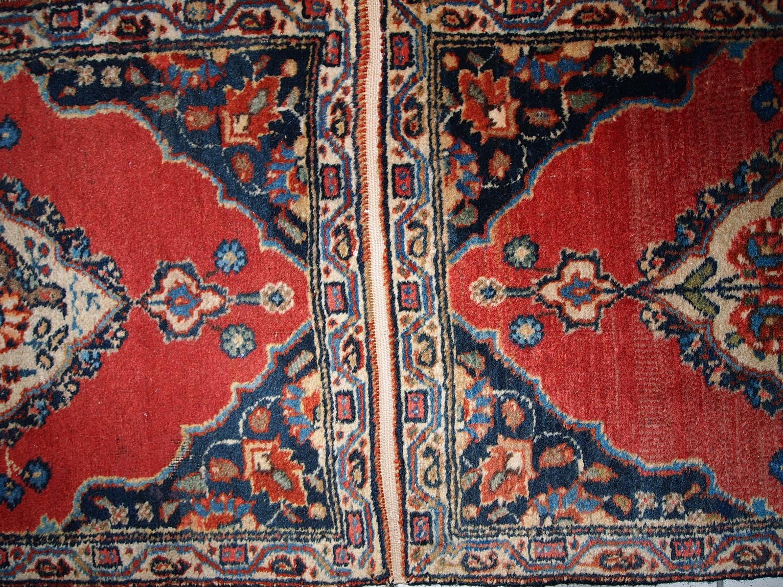 Handmade Antique Tabriz Style Double Mat Rug, 1910s, 1C356 For Sale 3
