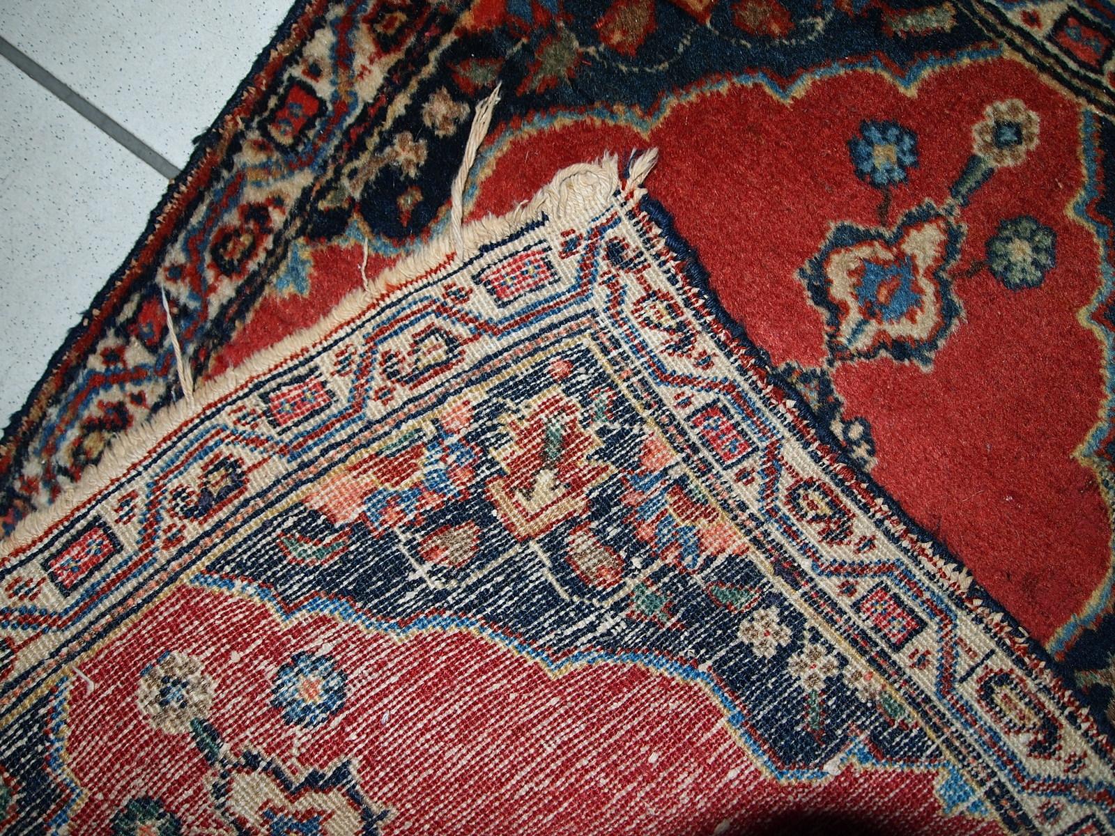 Asian Handmade Antique Tabriz Style Double Mat Rug, 1910s, 1C356 For Sale