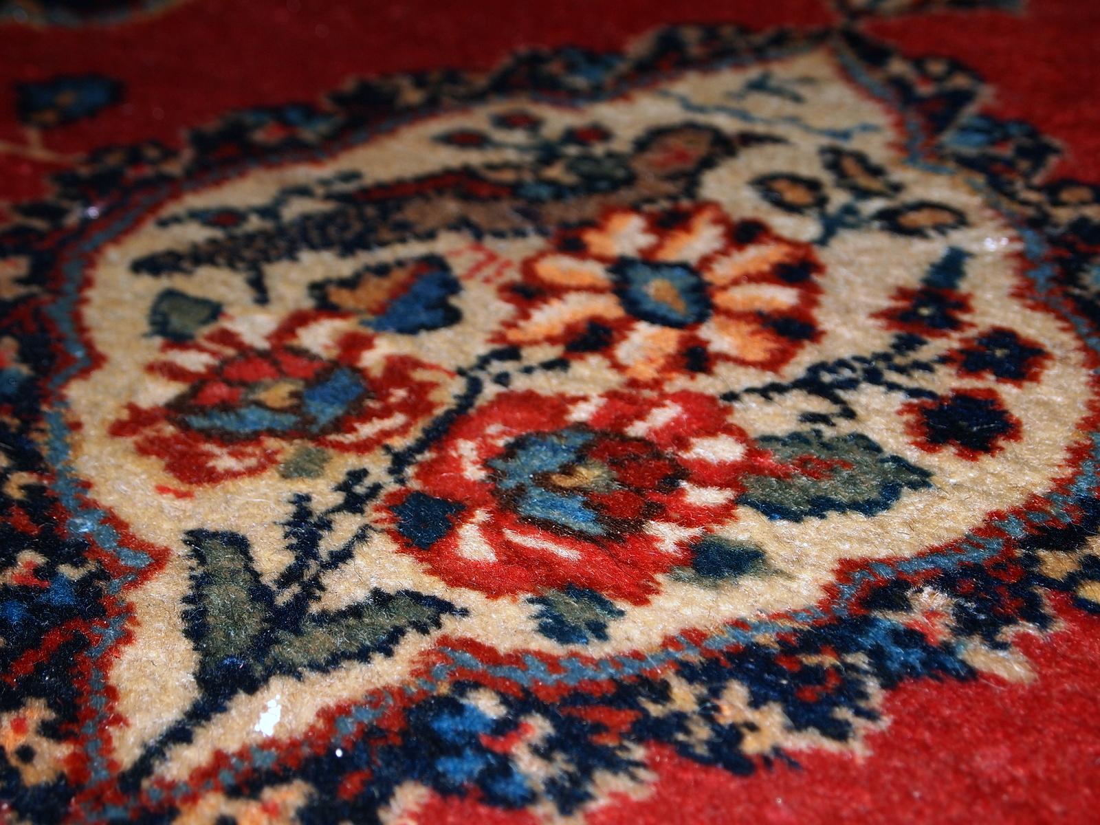Early 20th Century Handmade Antique Tabriz Style Double Mat Rug, 1910s, 1C356 For Sale